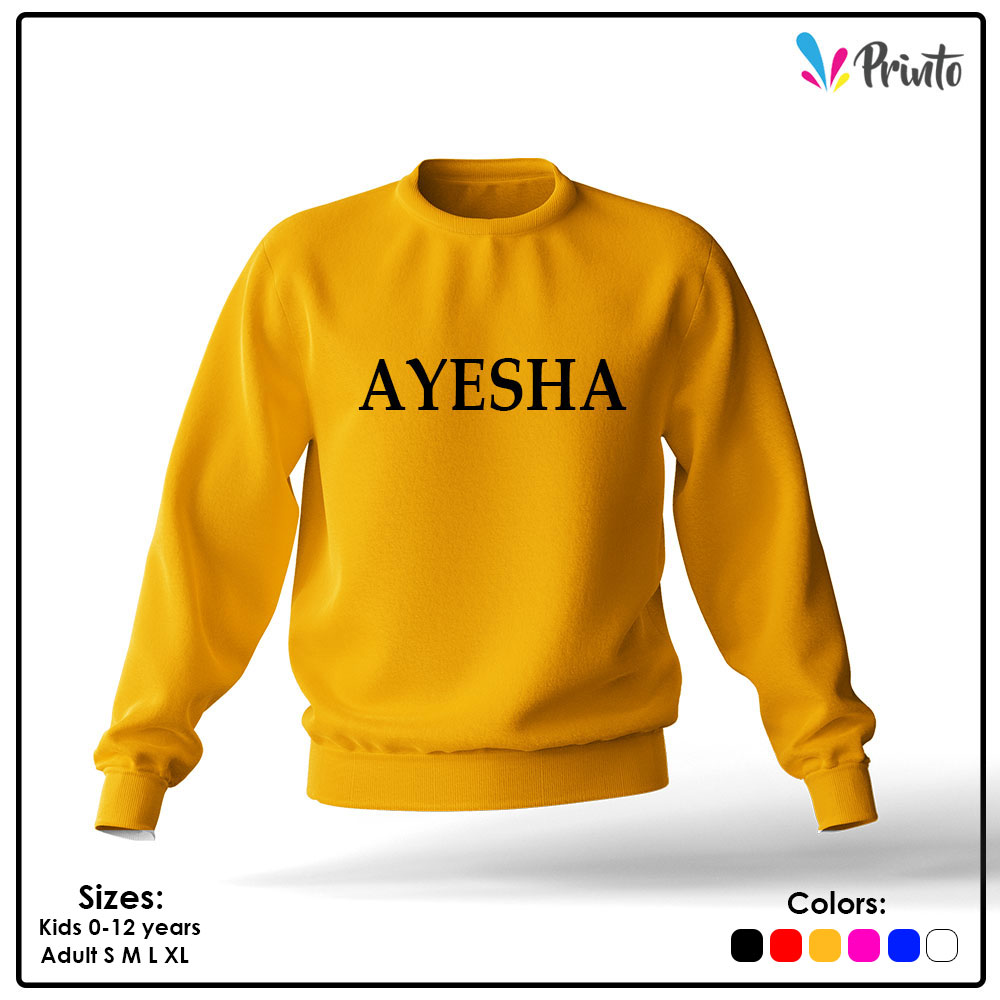 Customized Name Sweatshirt - Yellow