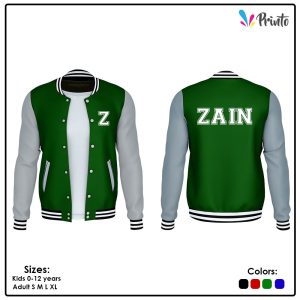 Customized Name Varsity Jacket - Green