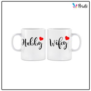 White Couple Mugs - Design 10