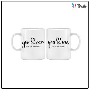 White Couple Mugs - Design 08
