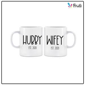 White Couple Mugs - Design 09